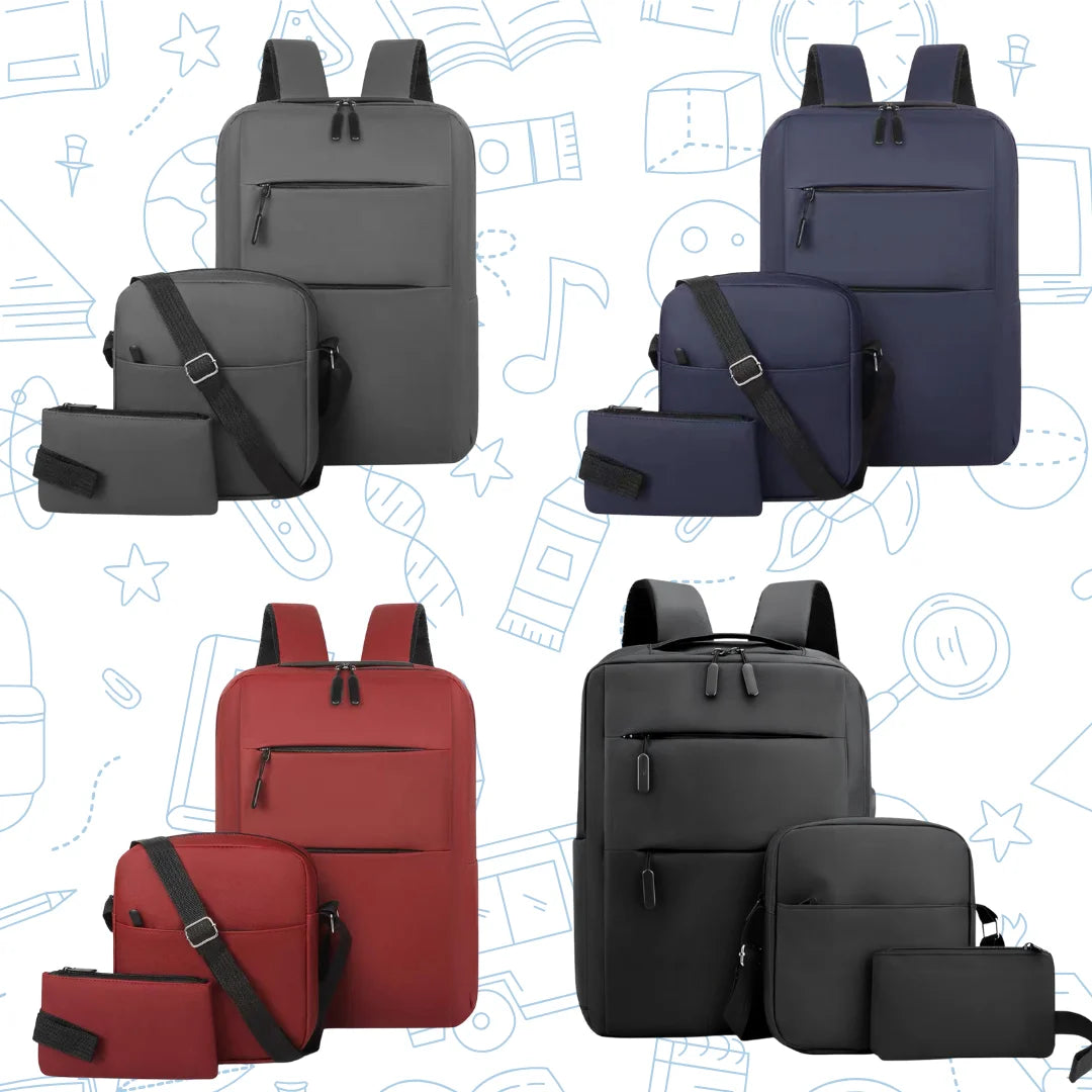 Combo Bolsos 3 en 1 ( Bolso + Mochila + Cartuchera )