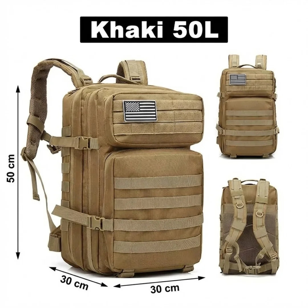 Mochila Táctica Militar 50L – Resistente, Impermeable y Multiusos