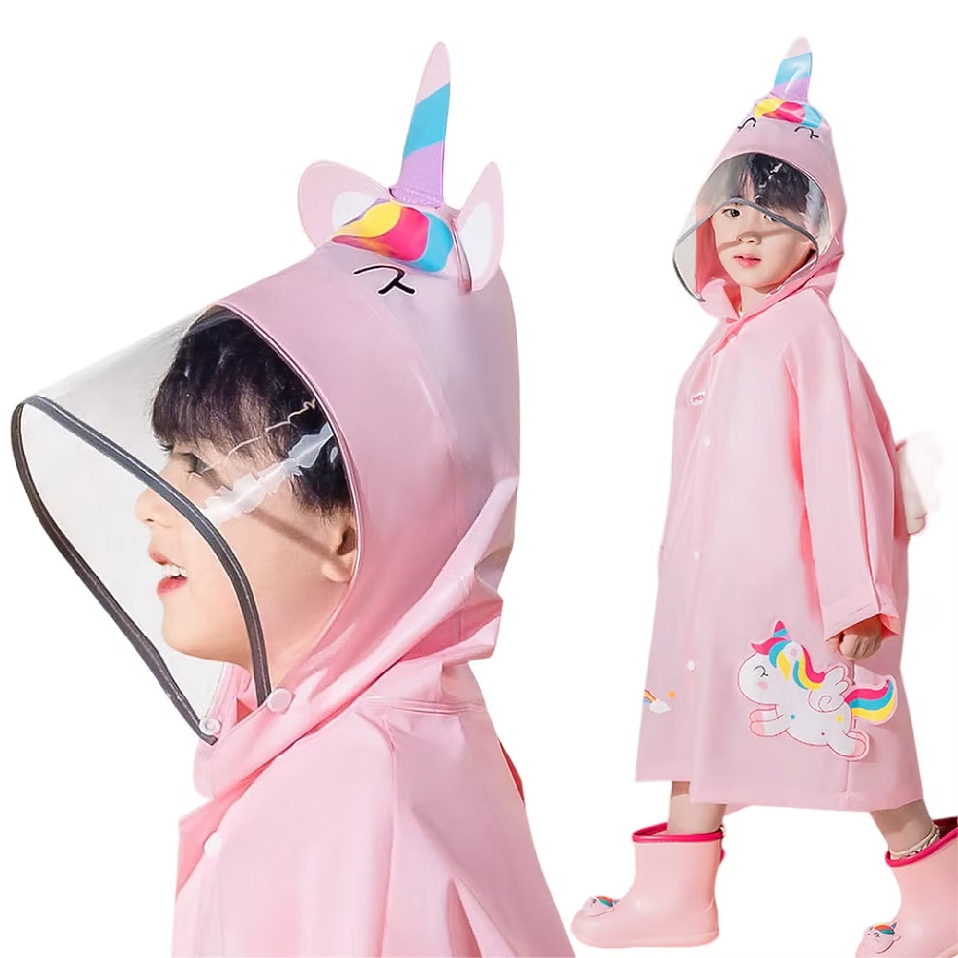 Capa Lluvia Para Niños Visera y Expansor