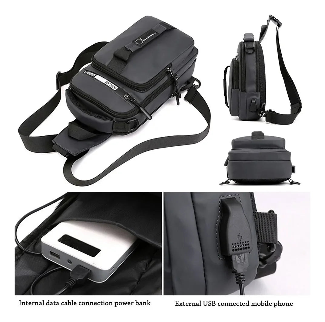 Mochila Sling Antirrobo con Puerto USB