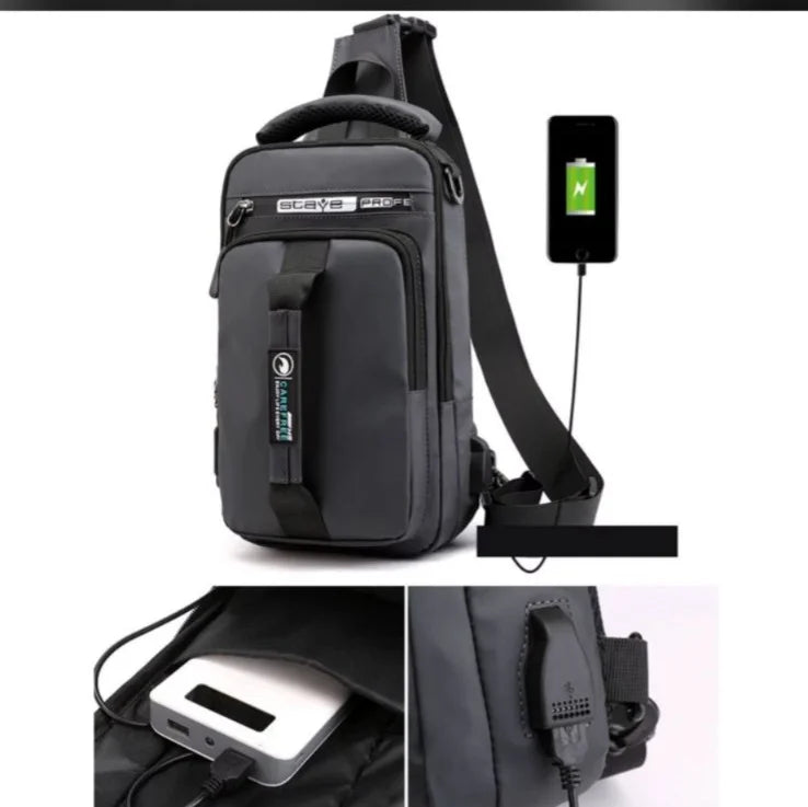 Mochila Sling Antirrobo con Puerto USB