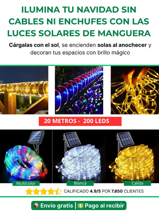 Luces Solares de Manguera Navideña