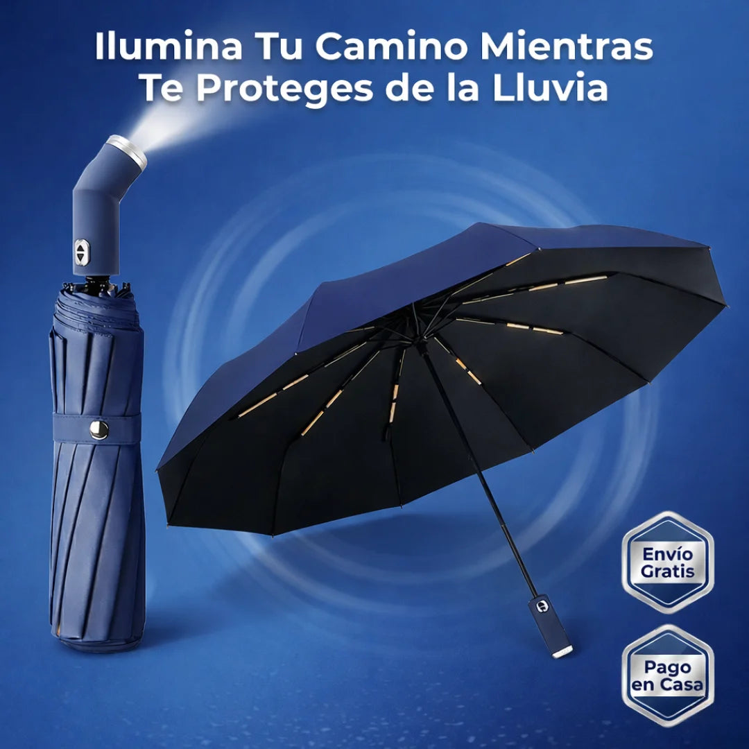 Sombrilla Plegable con Linterna LED