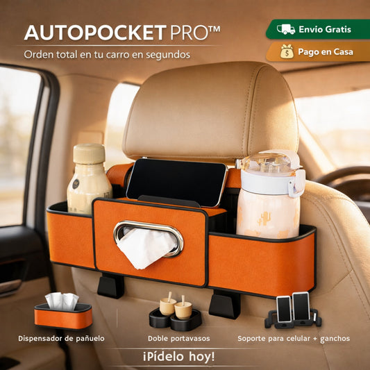 AutoPocket Pro™ – Organizador Multifuncional para Asiento de Carro