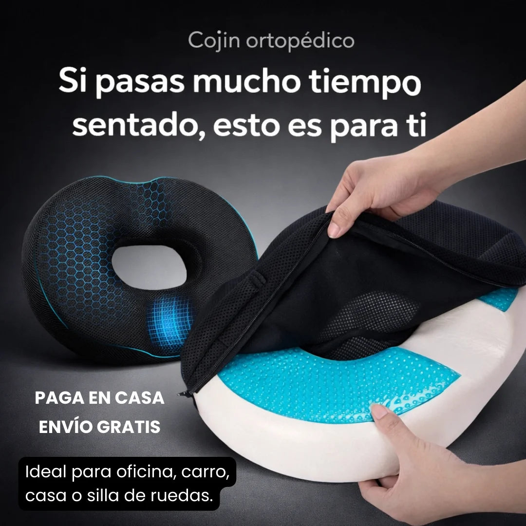 ReliefGel™ – Cojín Ergonómico de Asiento con Gel y Espuma Viscoelástica