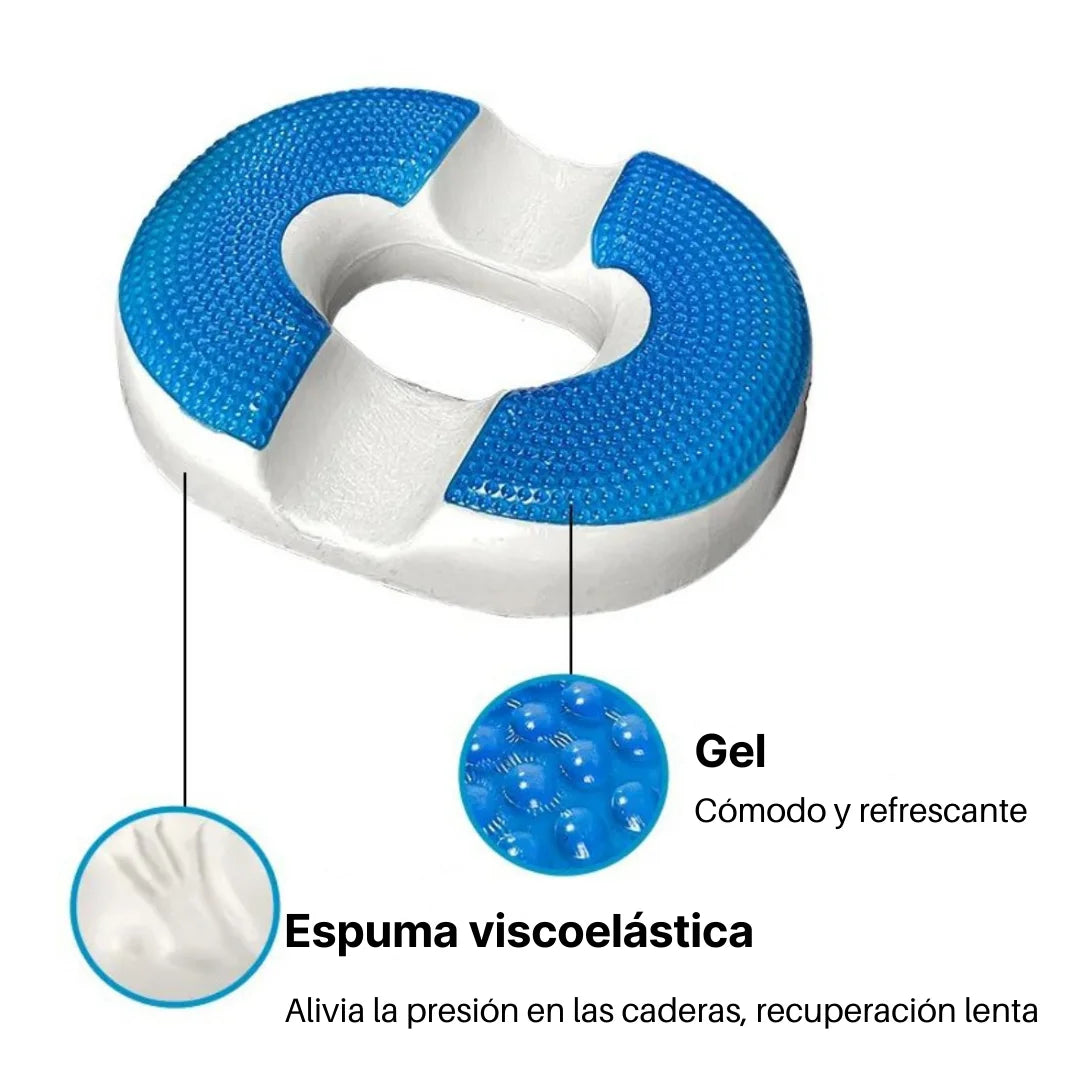 ReliefGel™ – Cojín Ergonómico de Asiento con Gel y Espuma Viscoelástica