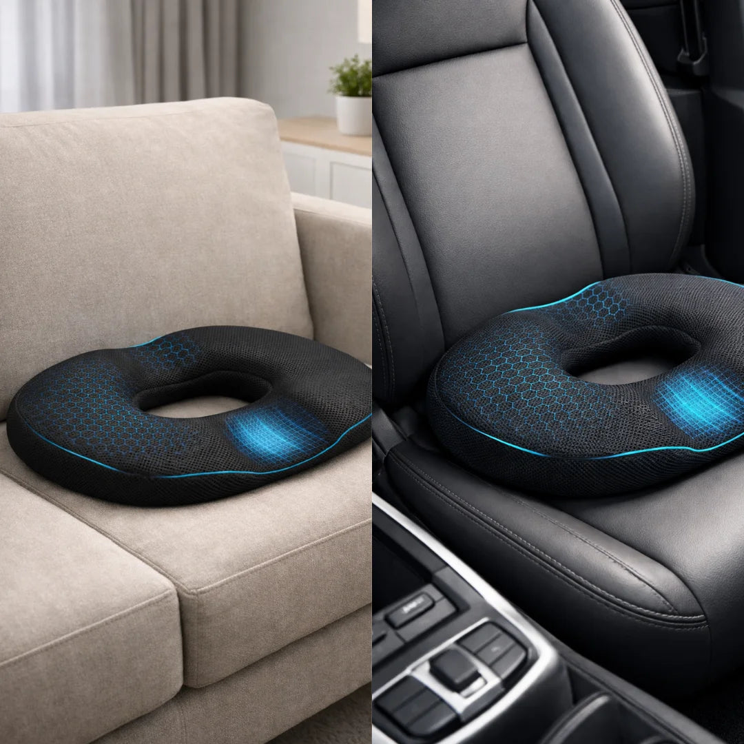 ReliefGel™ – Cojín Ergonómico de Asiento con Gel y Espuma Viscoelástica