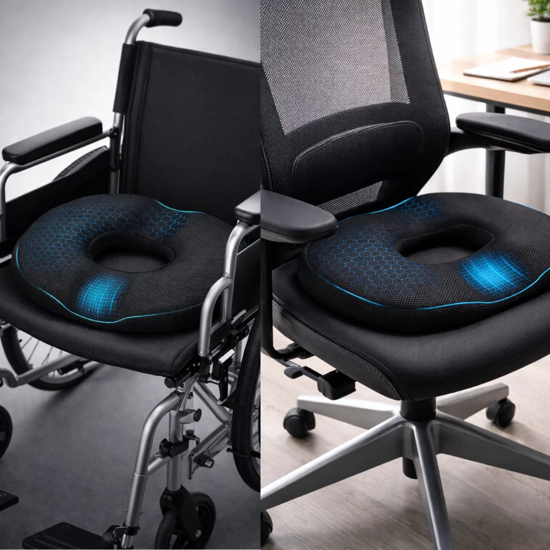 ReliefGel™ – Cojín Ergonómico de Asiento con Gel y Espuma Viscoelástica