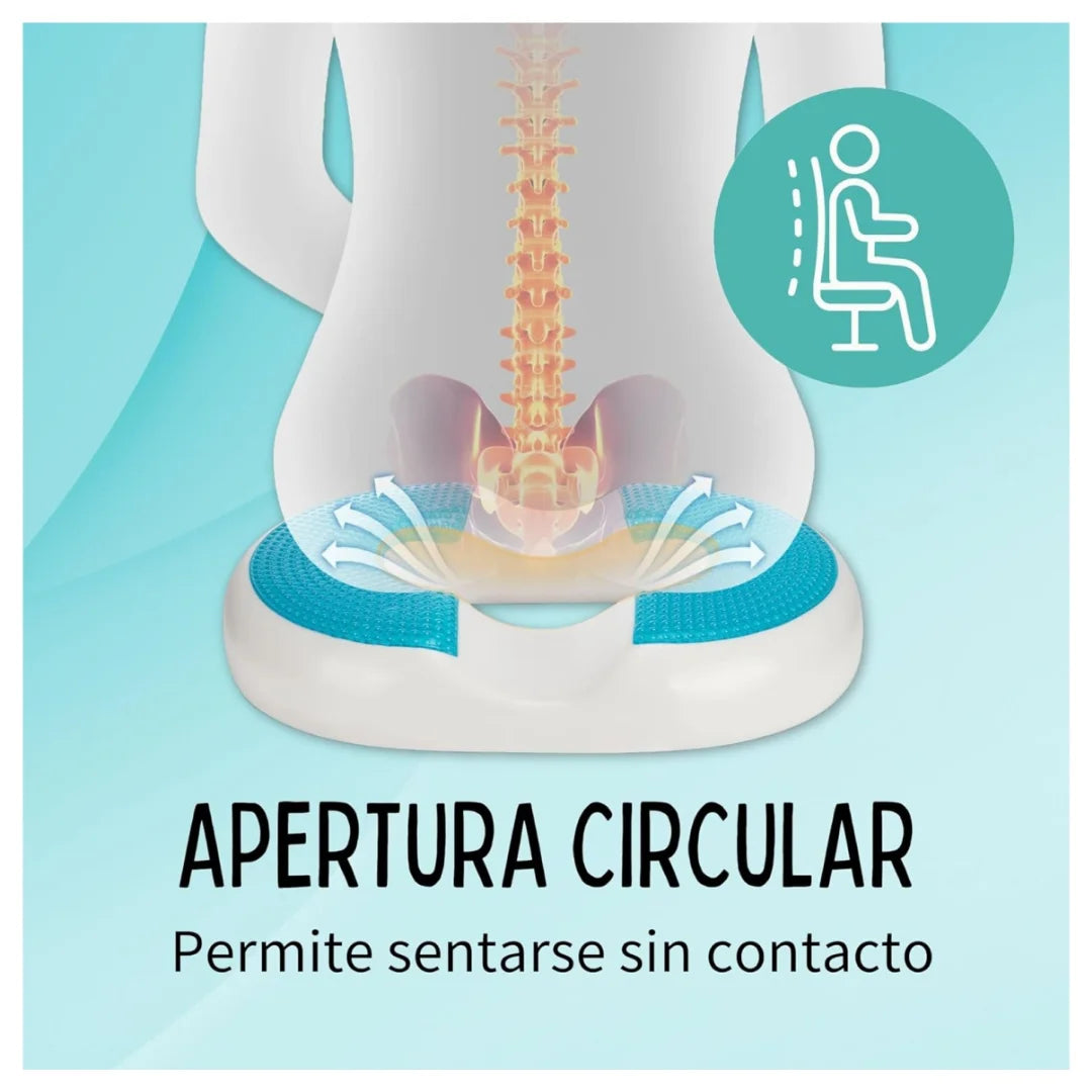 ReliefGel™ – Cojín Ergonómico de Asiento con Gel y Espuma Viscoelástica