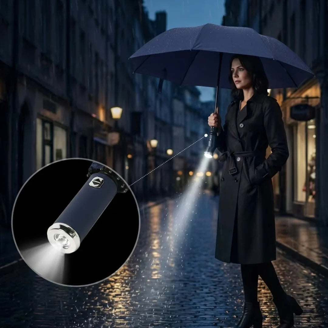 Sombrilla Plegable con Linterna LED