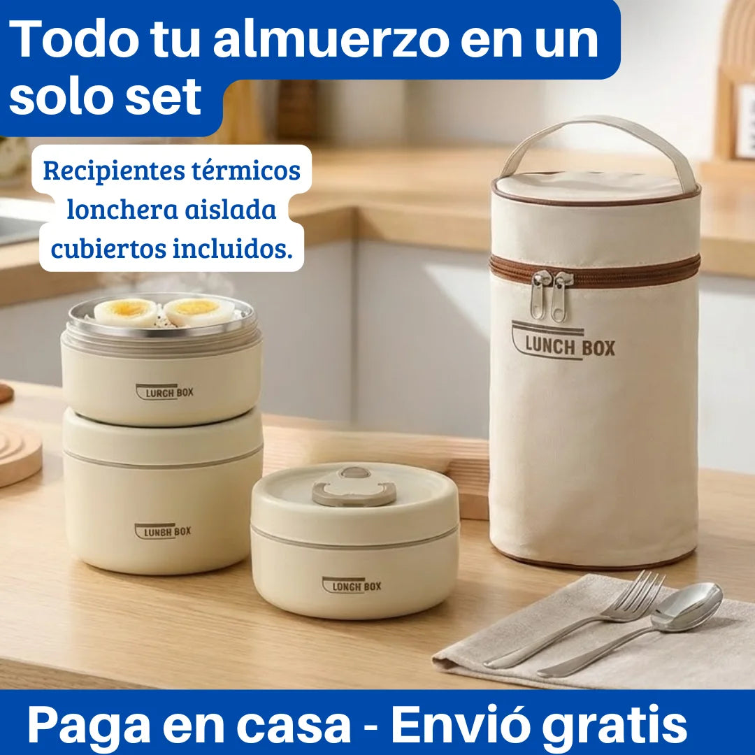 Lonchera termica x3 piezas