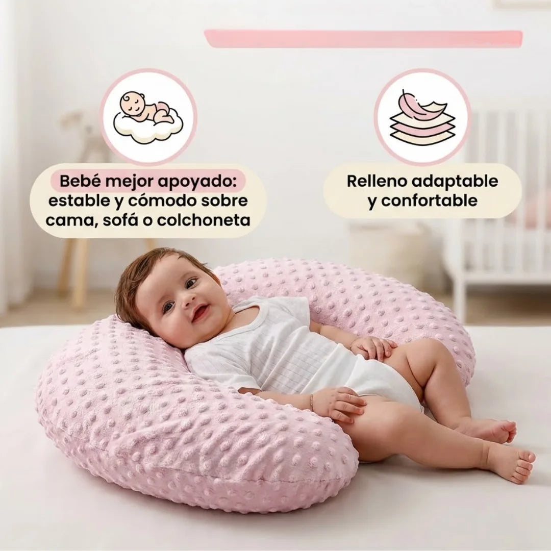 BabyNest Comfort™ – Cojín Multifuncional de Lactancia y Descanso con Almohada Moldeadora