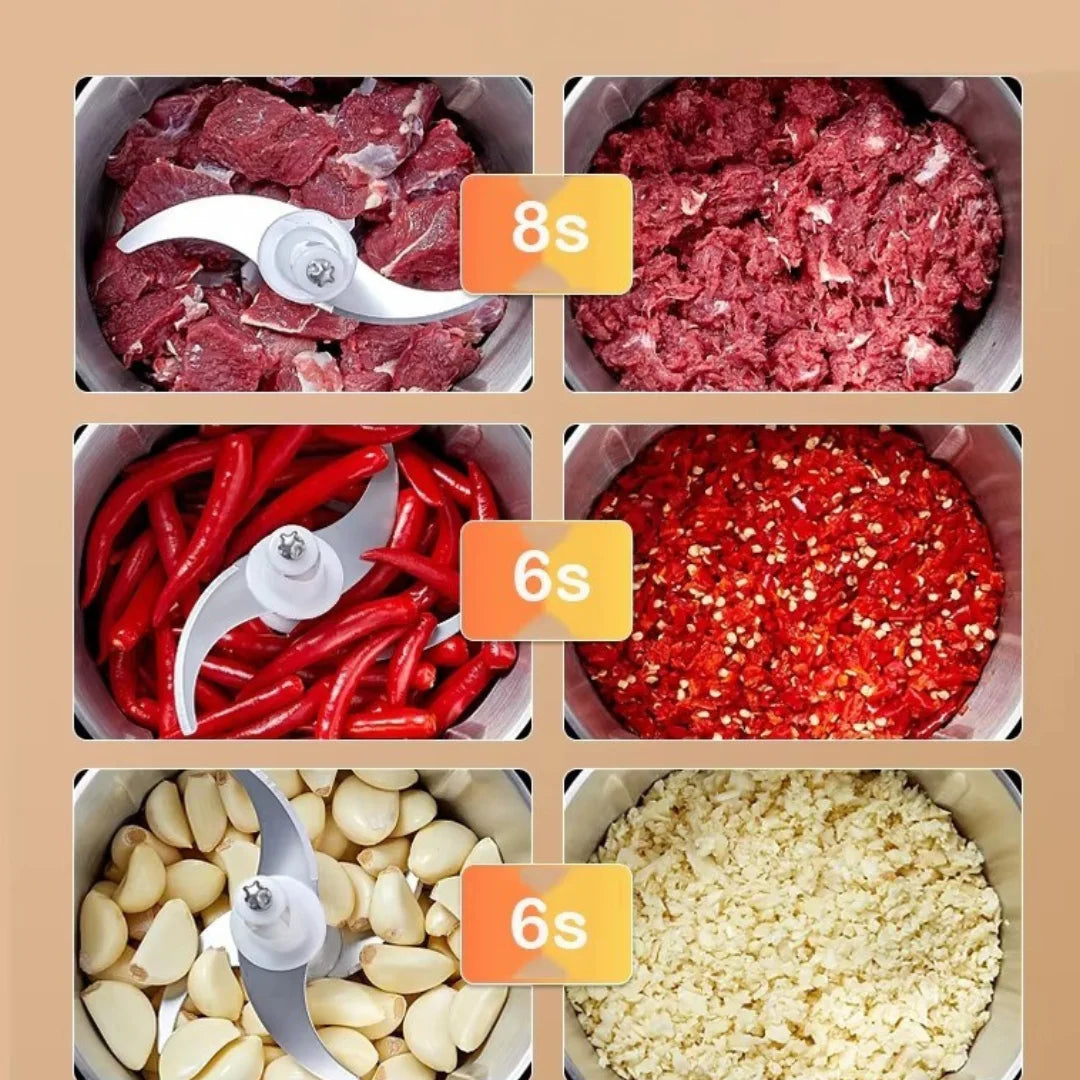 Molino picador de 3 LITROS - Pica, Tritura y Procesa Cualquier Alimento