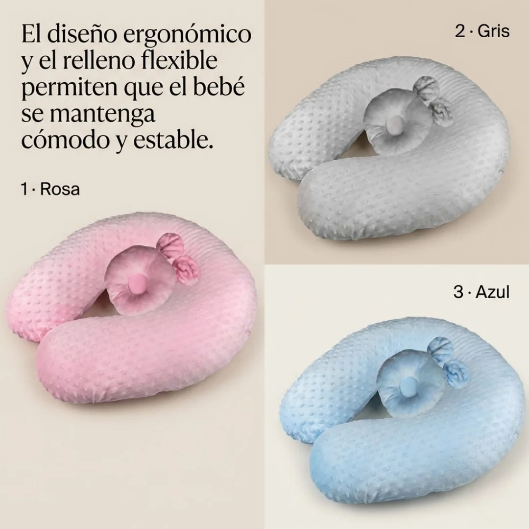 BabyNest Comfort™ – Cojín Multifuncional de Lactancia y Descanso con Almohada Moldeadora