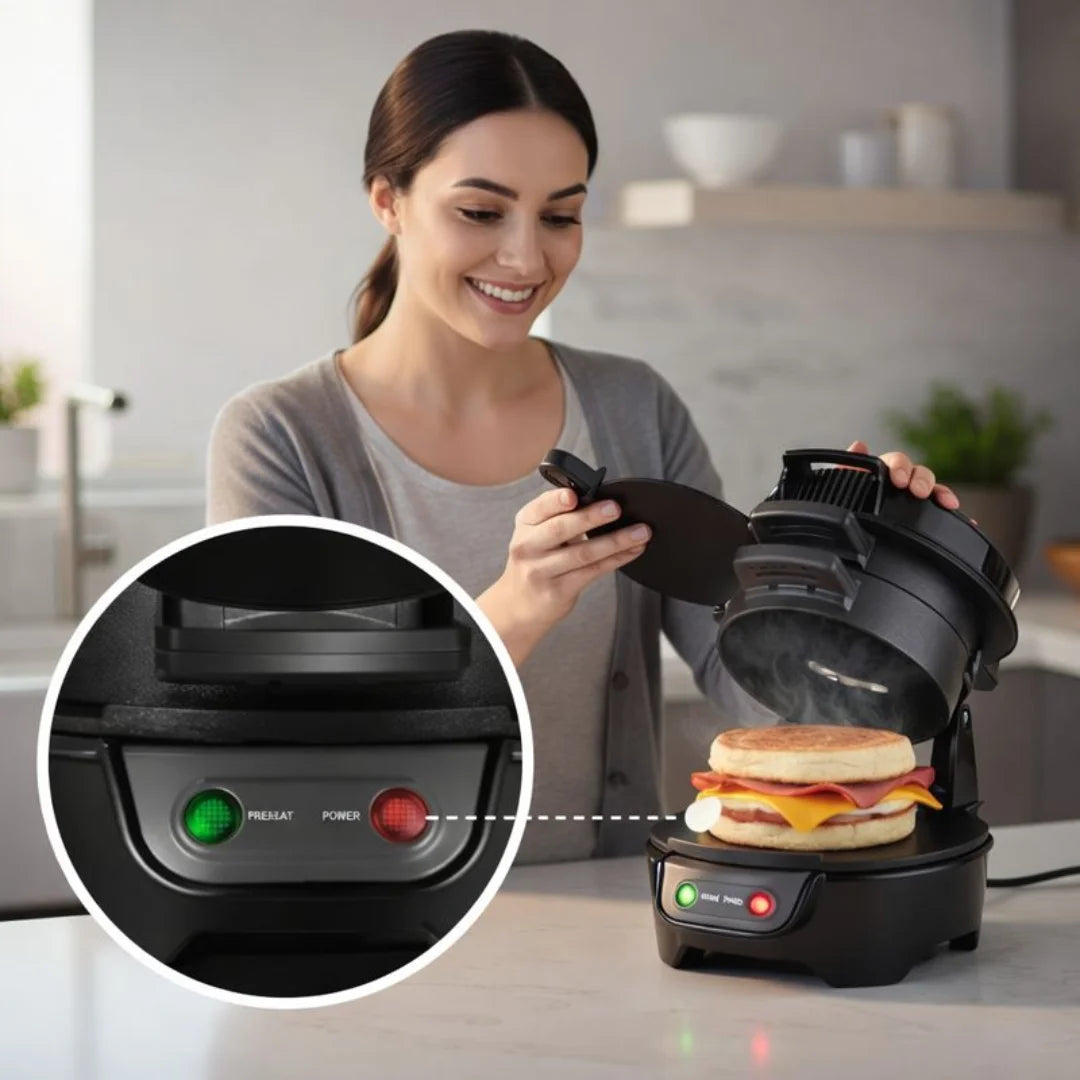 QuickBite Pro™ – Sandwichera y Mini Parrilla 3 en 1