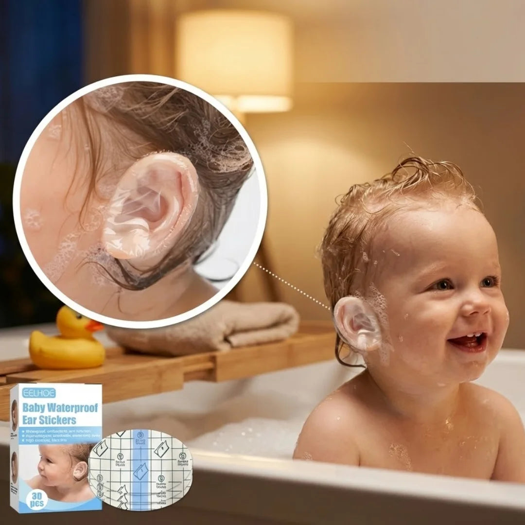 🍼 AquaBaby Shield™ – Parches Impermeables para Oídos de Bebé