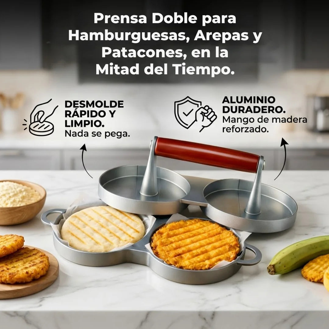 Prensa doble manual que moldea 2 piezas a la vez con grosor uniforme