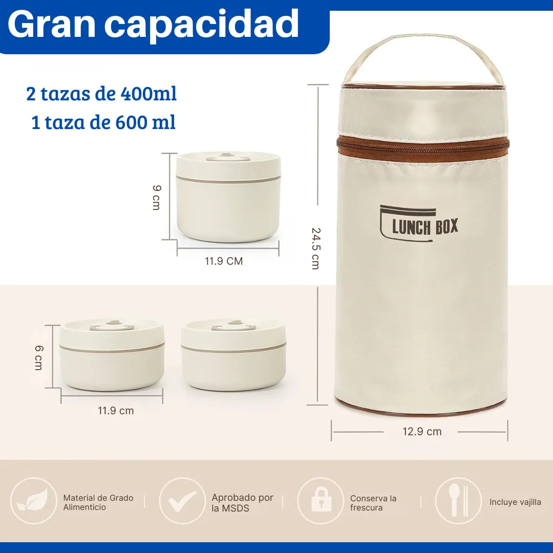 Lonchera termica x3 piezas