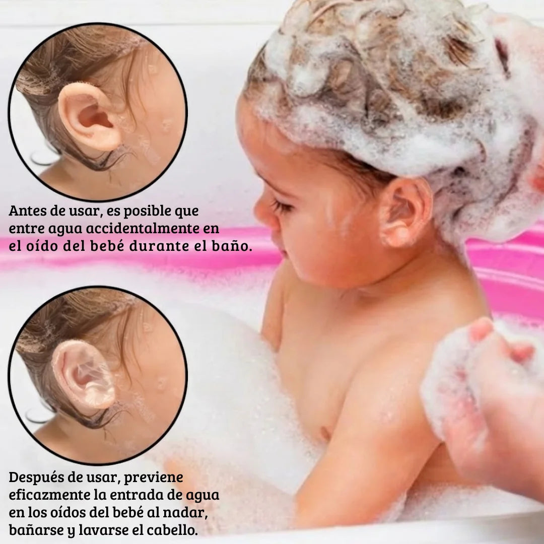 🍼 AquaBaby Shield™ – Parches Impermeables para Oídos de Bebé