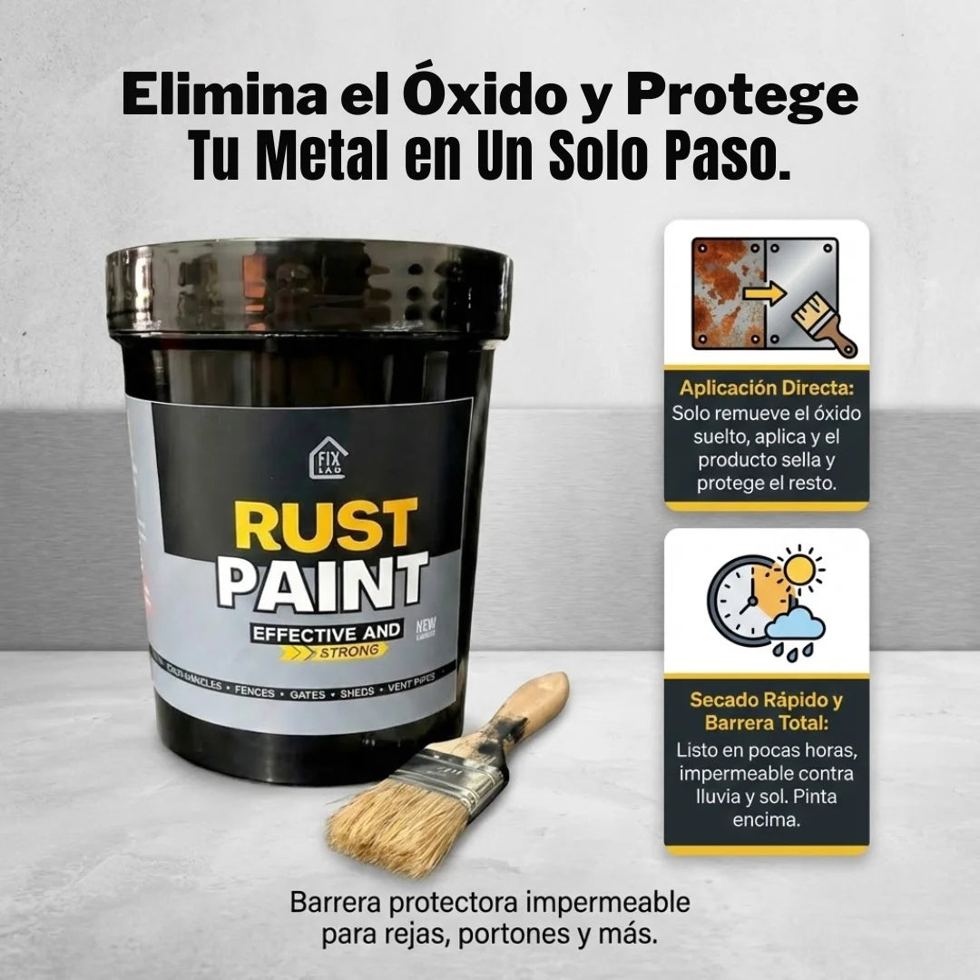 Rust Paint Antióxido - Elimina el óxido existente y crea una barrera protectora