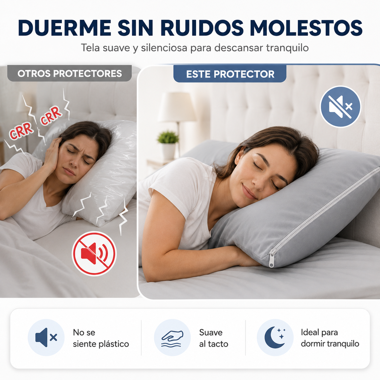 Protectores de Almohada Antifluido con Cremallera | Set x2