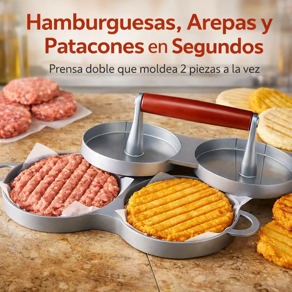 Prensa doble manual que moldea 2 piezas a la vez con grosor uniforme