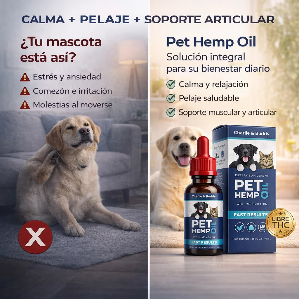 Pet Hemp Oil – Bienestar Completo para Perros y Gatos