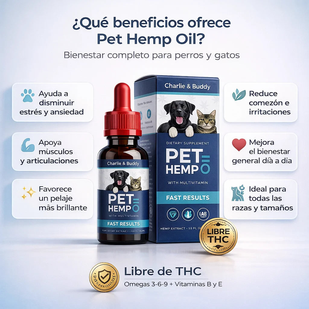 Pet Hemp Oil – Bienestar Completo para Perros y Gatos