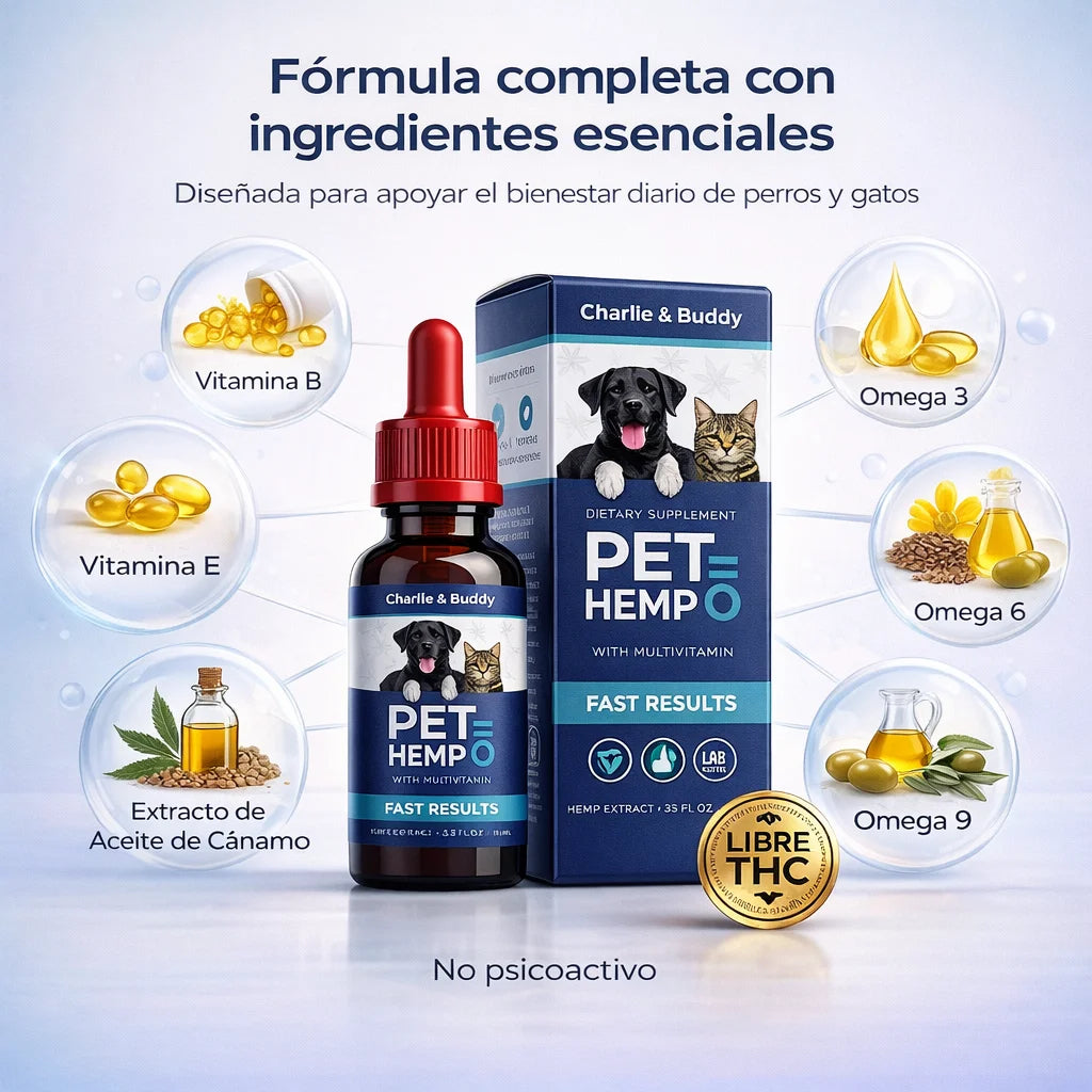 Pet Hemp Oil – Bienestar Completo para Perros y Gatos