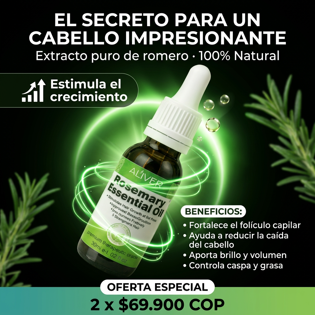 Aceite Esencial de Romero – Rutina Natural para Fortalecer tu Cabello