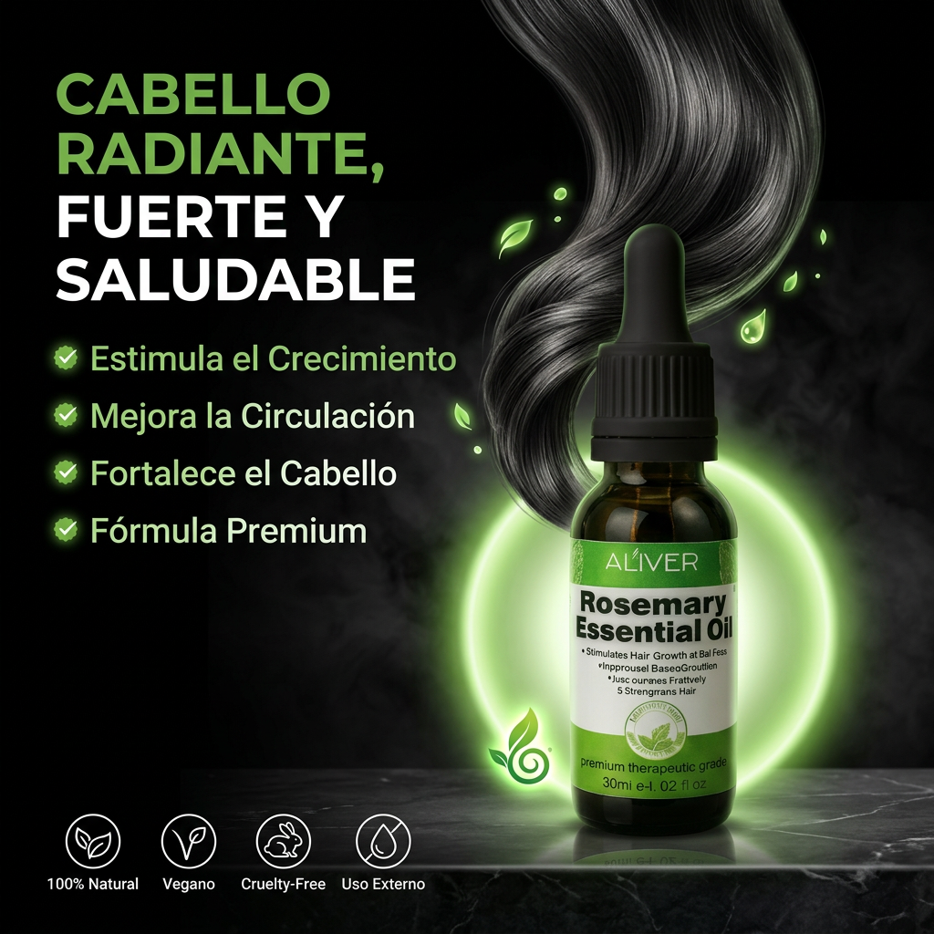 Aceite Esencial de Romero – Rutina Natural para Fortalecer tu Cabello