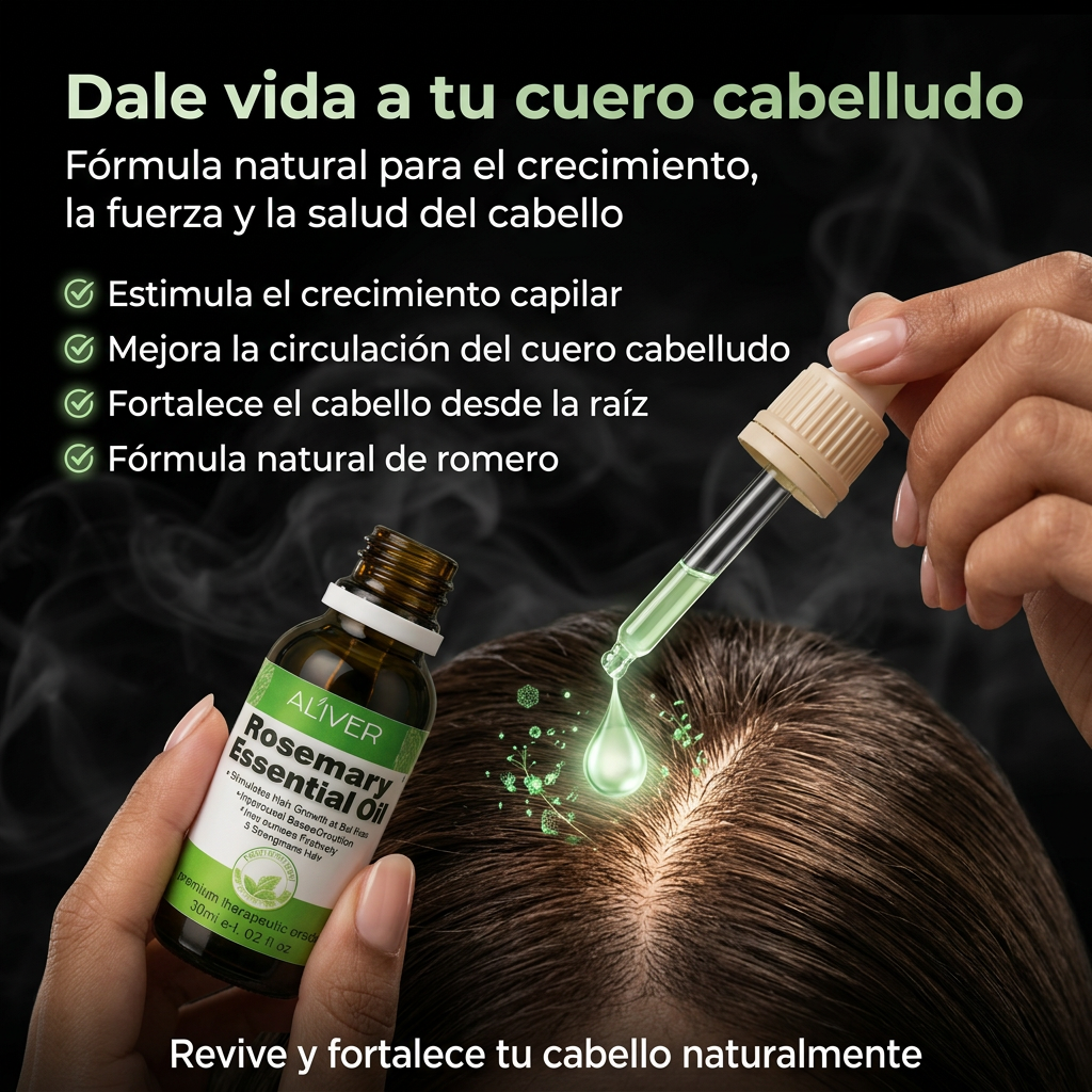 Aceite Esencial de Romero – Rutina Natural para Fortalecer tu Cabello