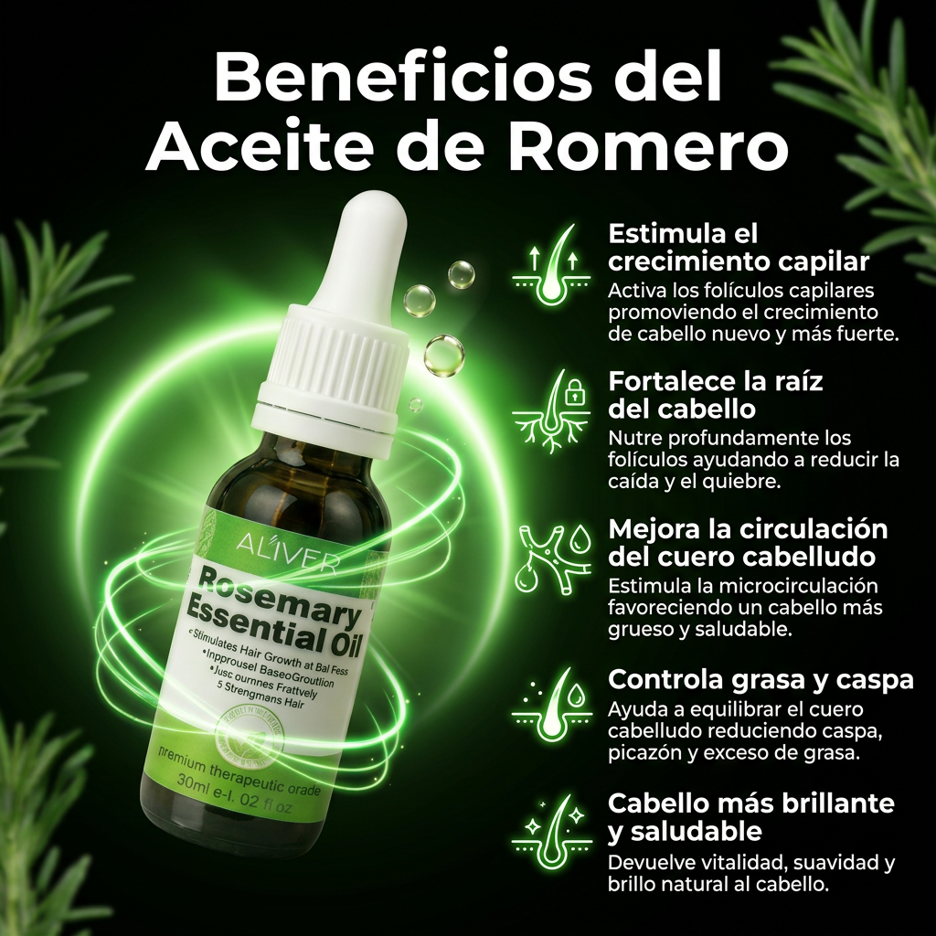 Aceite Esencial de Romero – Rutina Natural para Fortalecer tu Cabello