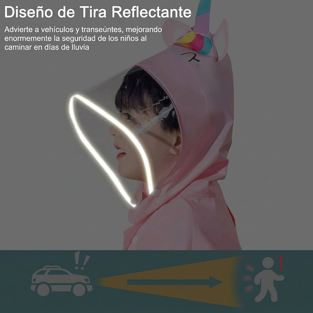 Capa Lluvia Para Niños Visera y Expansor