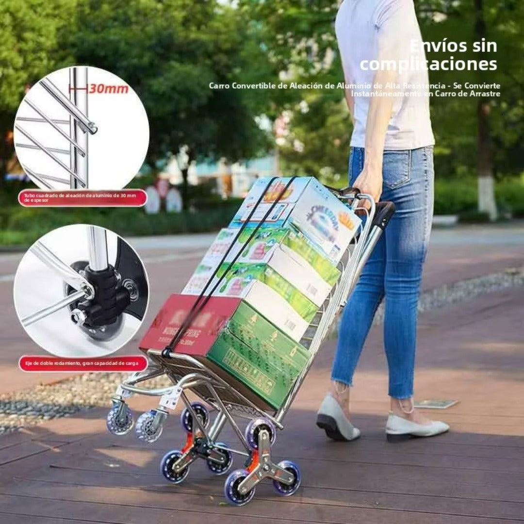 StairGo Pro™ - Carrito Plegable Subidor de Escaleras con 8 Ruedas