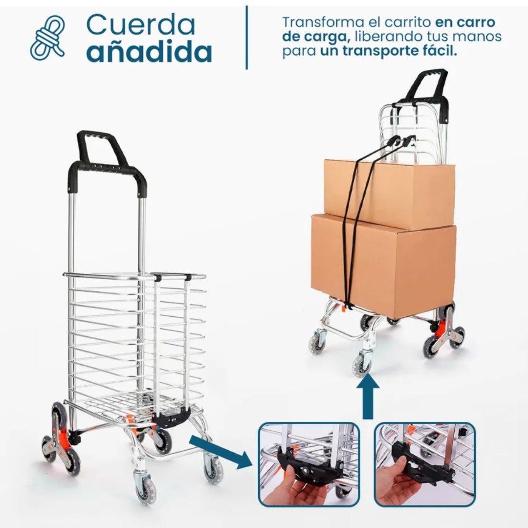 StairGo Pro™ - Carrito Plegable Subidor de Escaleras con 8 Ruedas