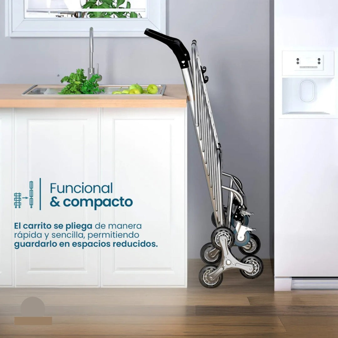 StairGo Pro™ - Carrito Plegable Subidor de Escaleras con 8 Ruedas