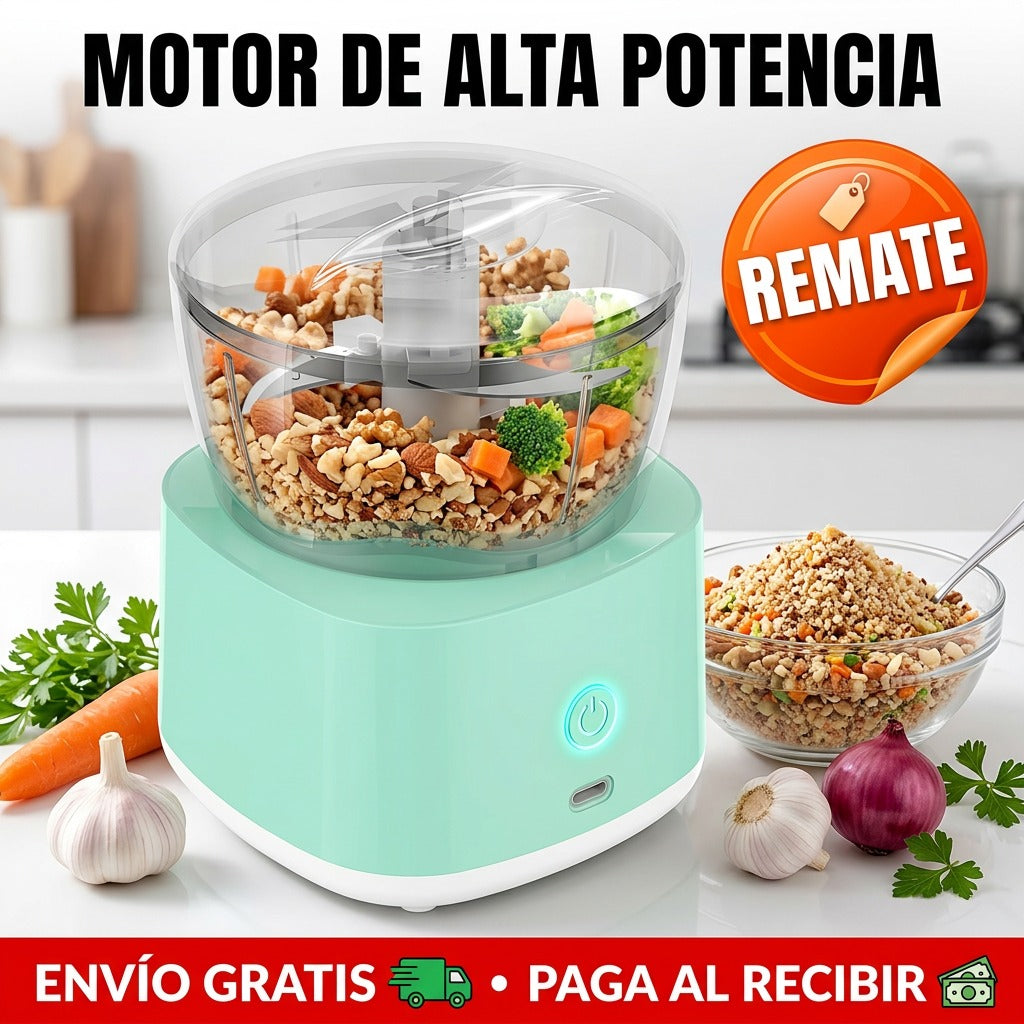 Mini Procesador Eléctrico de Alimentos Recargable