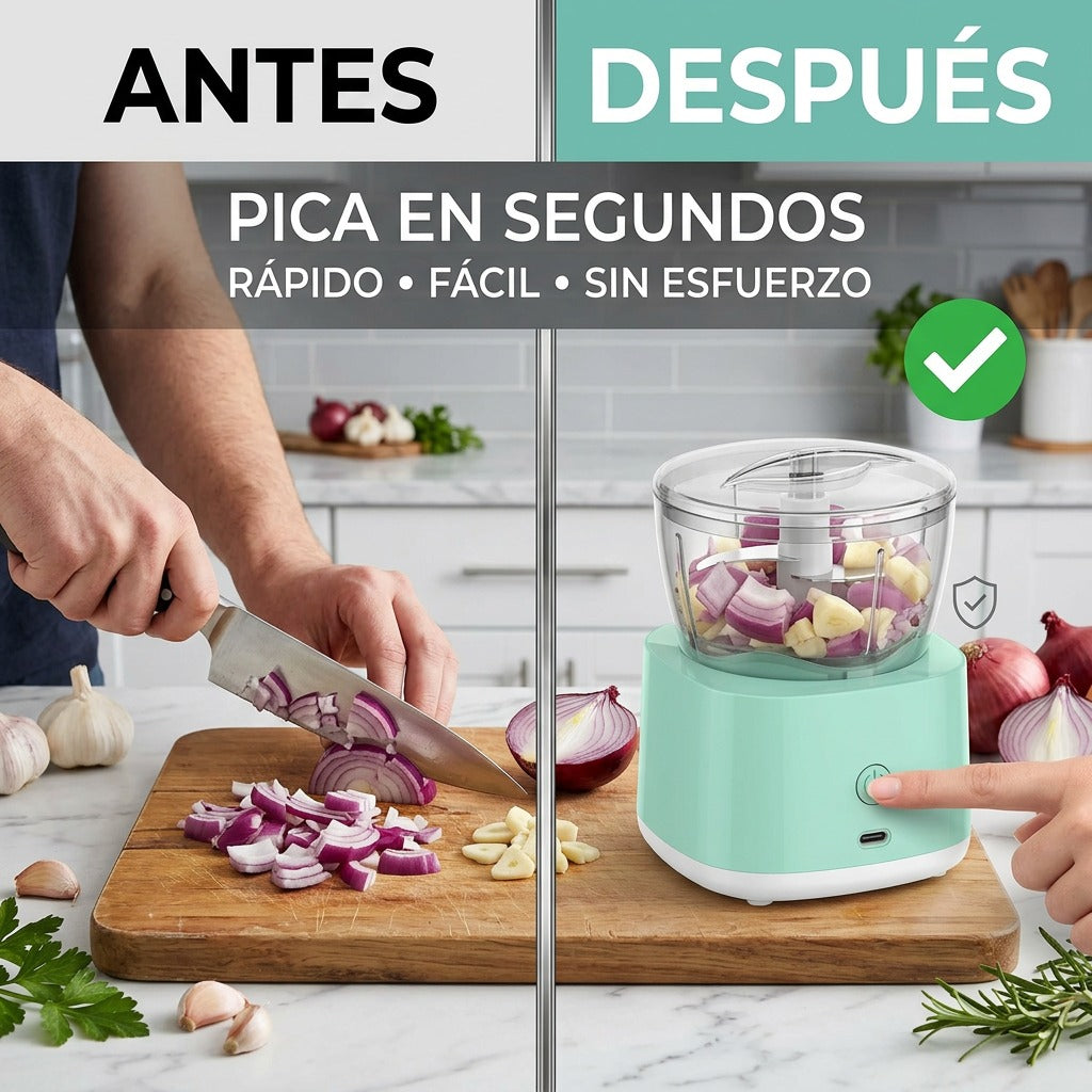 Mini Procesador Eléctrico de Alimentos Recargable