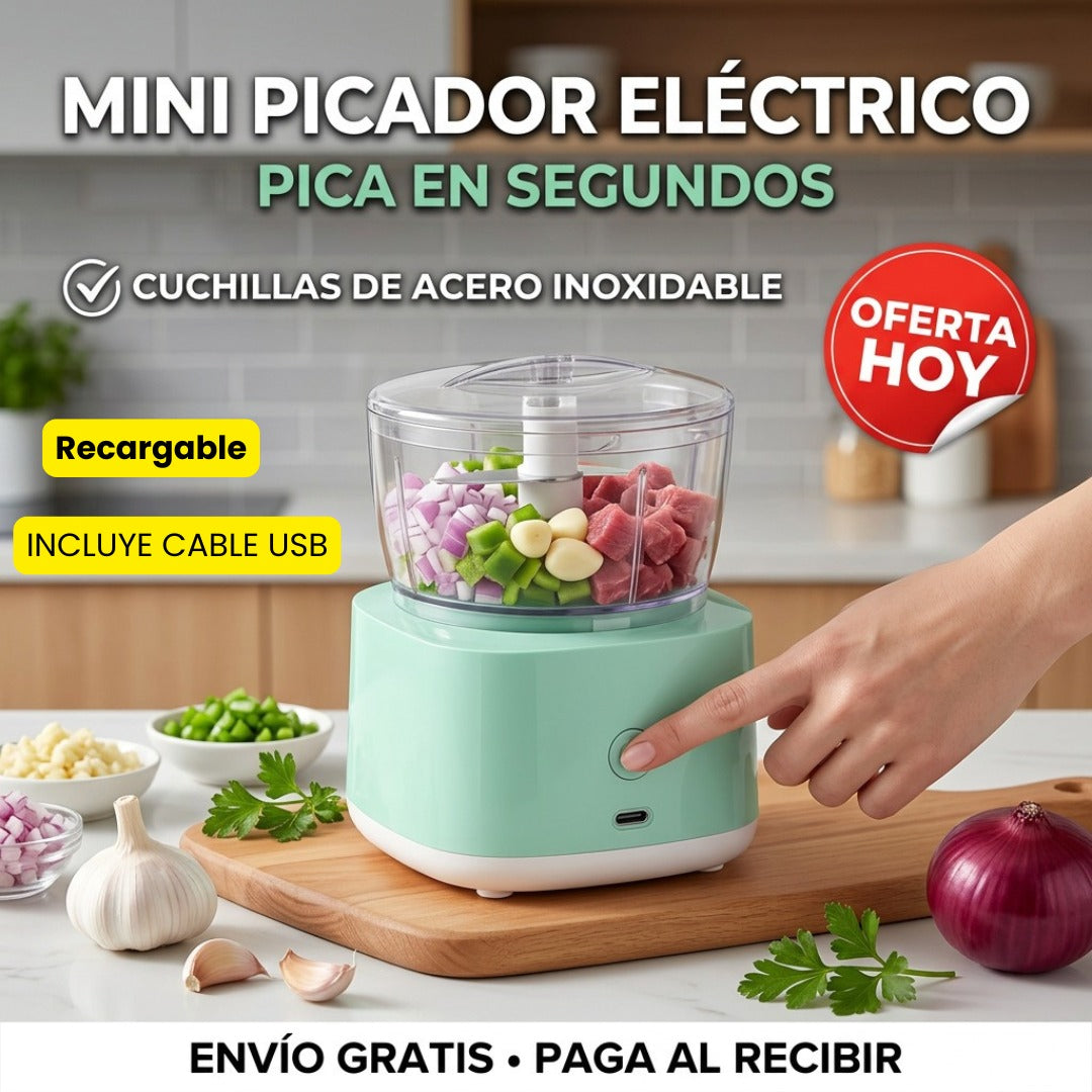 Mini Procesador Eléctrico de Alimentos Recargable