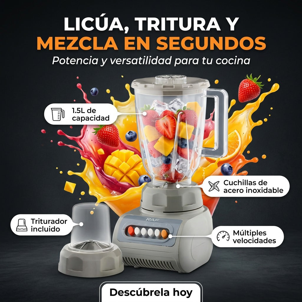 TurboBlend Pro™ – Licuadora Multifuncional 2 en 1 de 1.5L