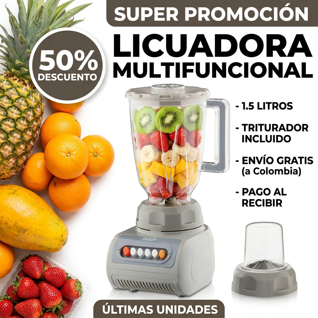 TurboBlend Pro™ – Licuadora Multifuncional 2 en 1 de 1.5L