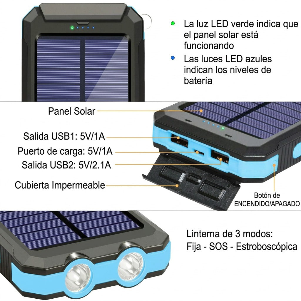 POWER BANK SOLAR 10.000 MAH BAGULE