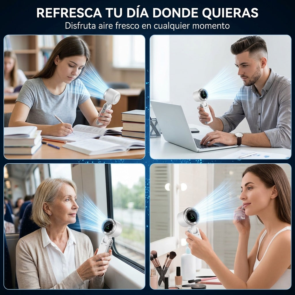 TurboBreeze Pro™ — El ventilador portátil que te salva del calor en segundos.