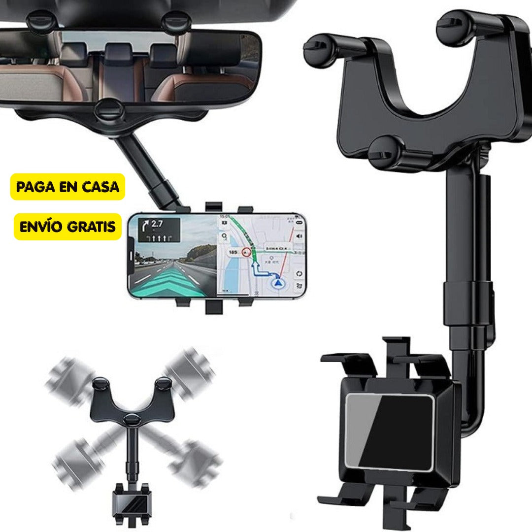 GripView 360™ – Soporte de Celular para Espejo Retrovisor