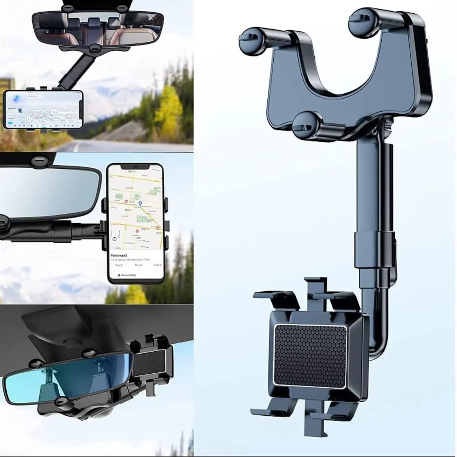 GripView 360™ – Soporte de Celular para Espejo Retrovisor