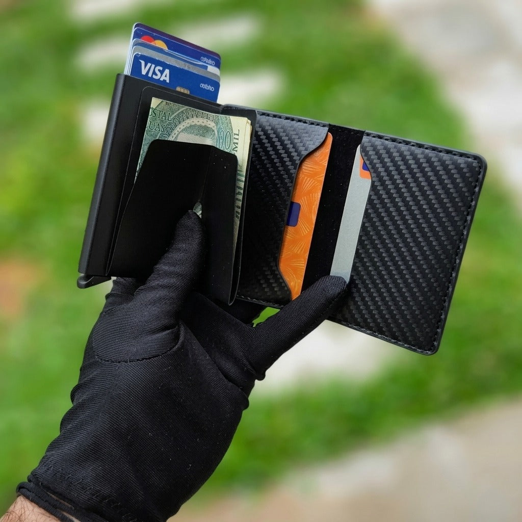Billetera CarbonWallet® Antirrobo RFID 💳 🥷- Paga en Casa - Envío Gratis