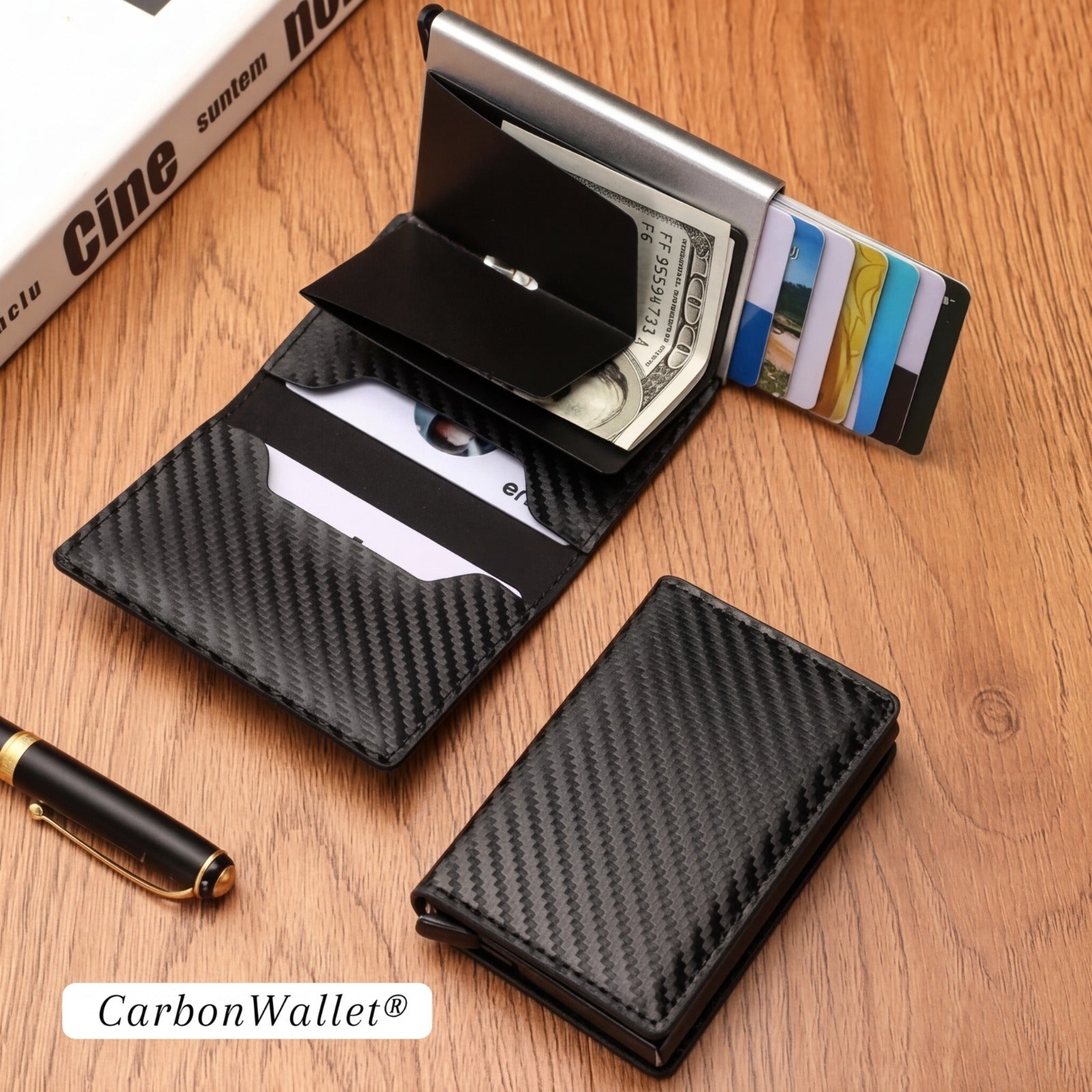 Billetera CarbonWallet® Antirrobo RFID 💳 🥷- Paga en Casa - Envío Gratis