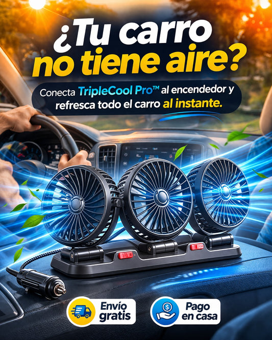 TripleCool Pro™ — Ventilador Triple 360° para Carro