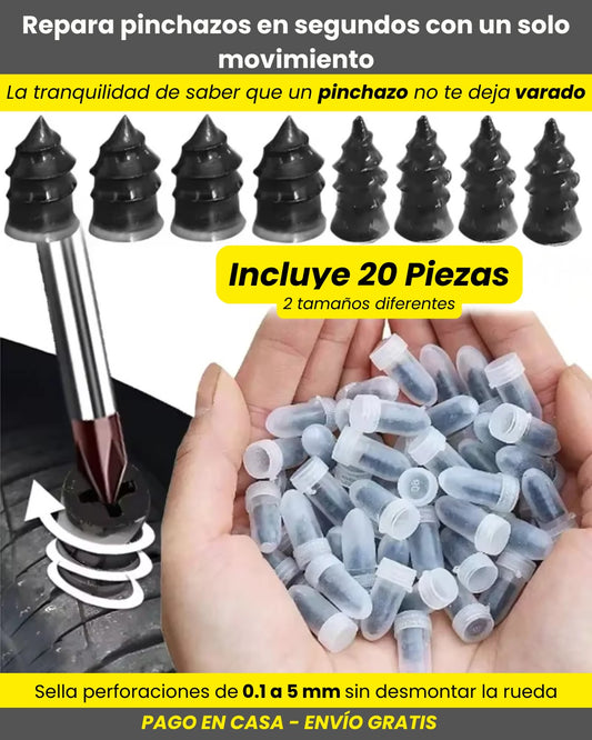 SellaPro™ — Kit  20 PIEZAS de Reparación Instantánea para Llantas